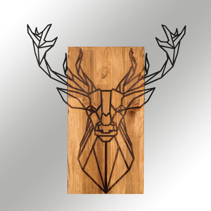 Wallity Escultura de Pared Deer Negro y Nogal